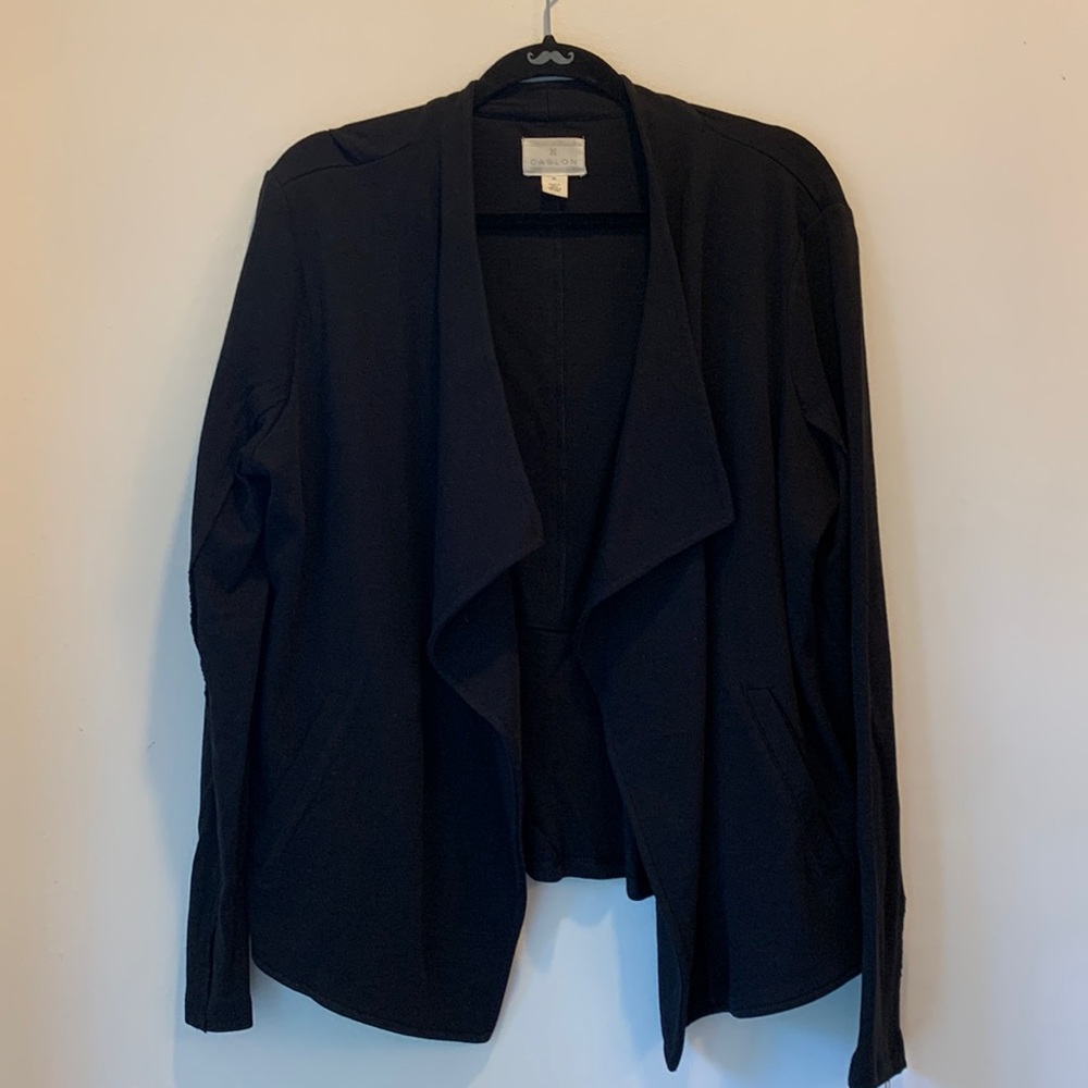 NWT Caslon black knit jacket